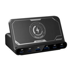 View product Blitzwolf BW-S27 160W, 2xUSB-A, 4xUSB-C, 15W wireless charger (black)