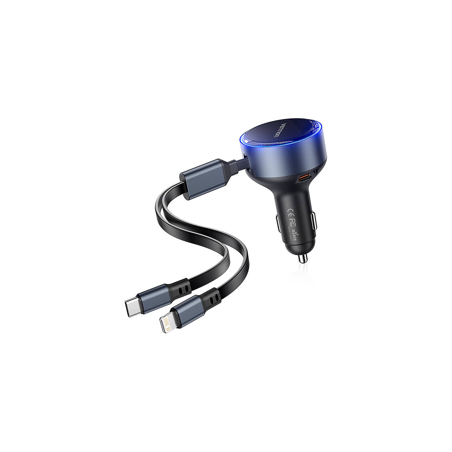 Vention FFOB0 USB-C car charger + USB-C/Lightning 30W cable