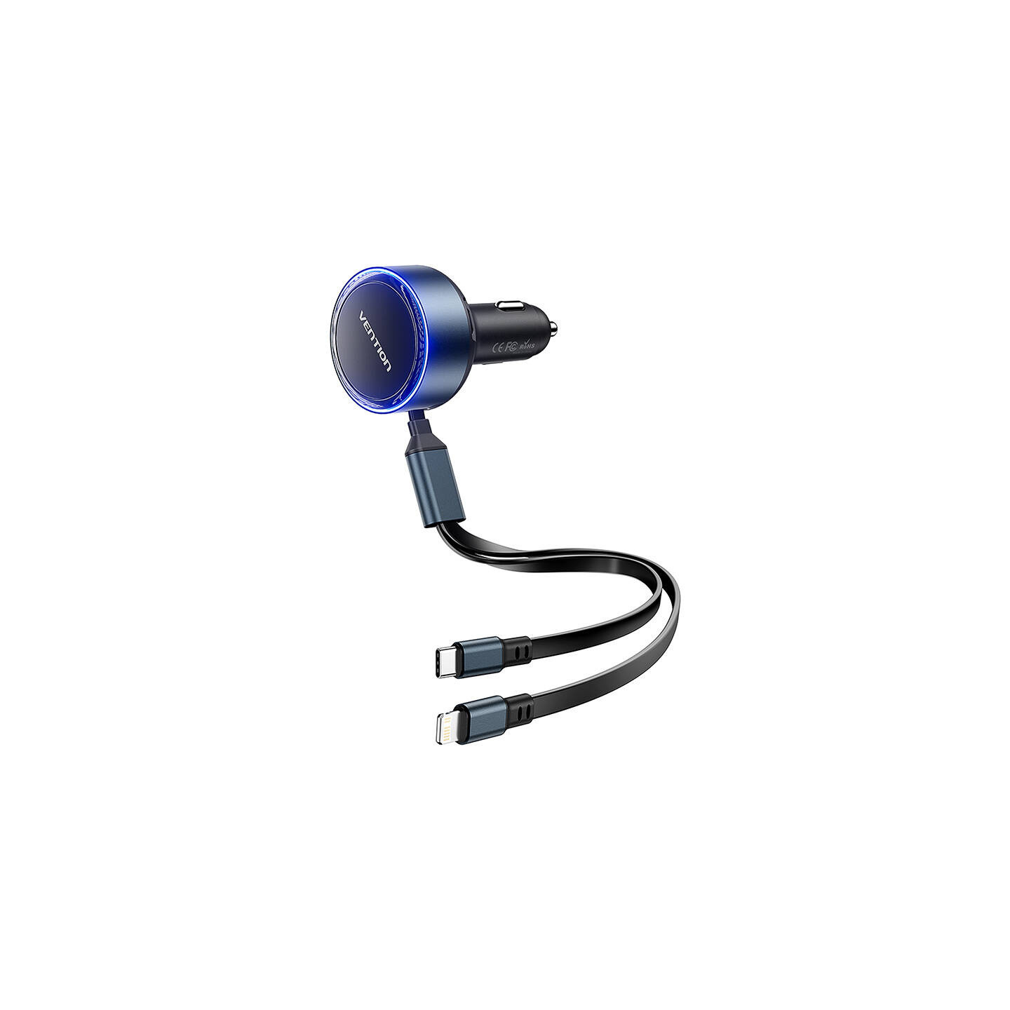 Vention FFOB0 USB-C car charger + USB-C/Lightning 30W cable
