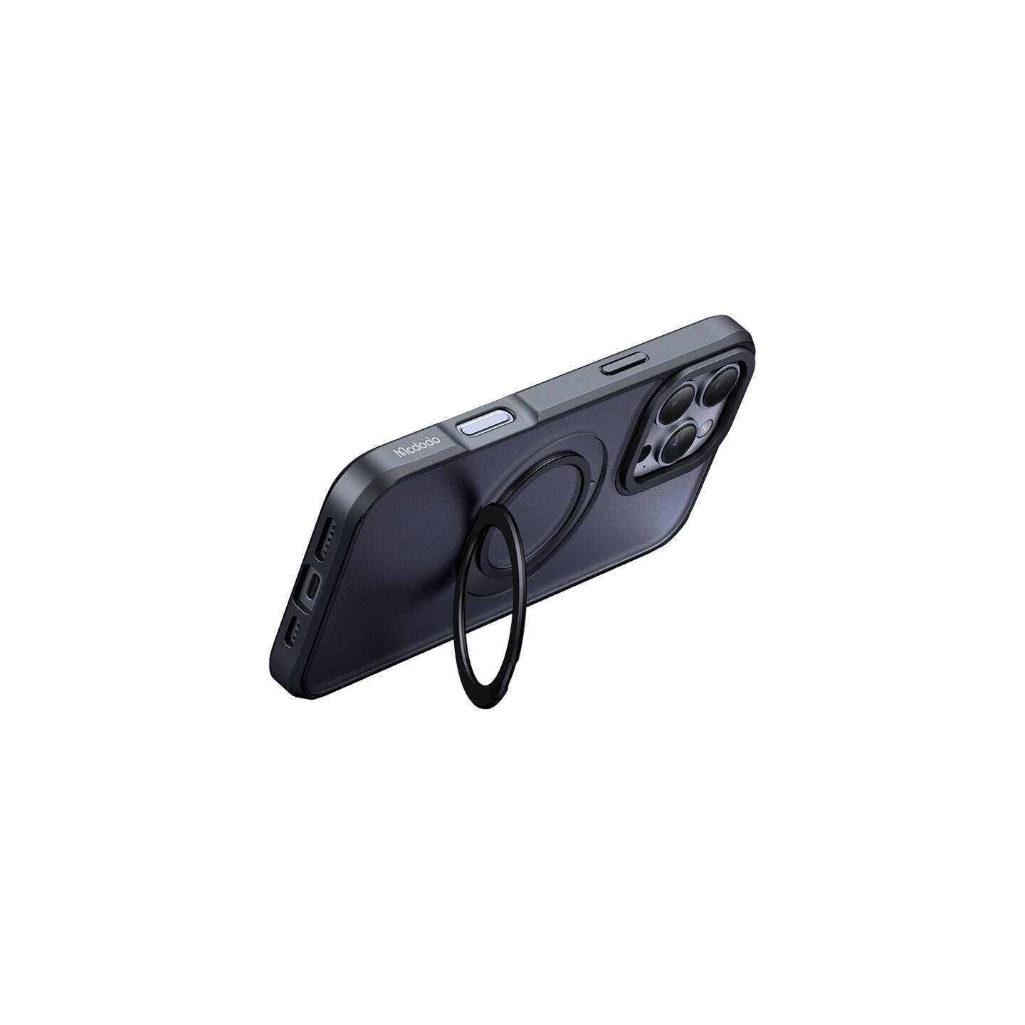 McDodo PC-4932 MagSafe case for iPhone 16 Pro with stand (black)