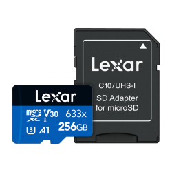 View product Lexar High-Performance 633x microSDXC 256GB memory card + SD adapter