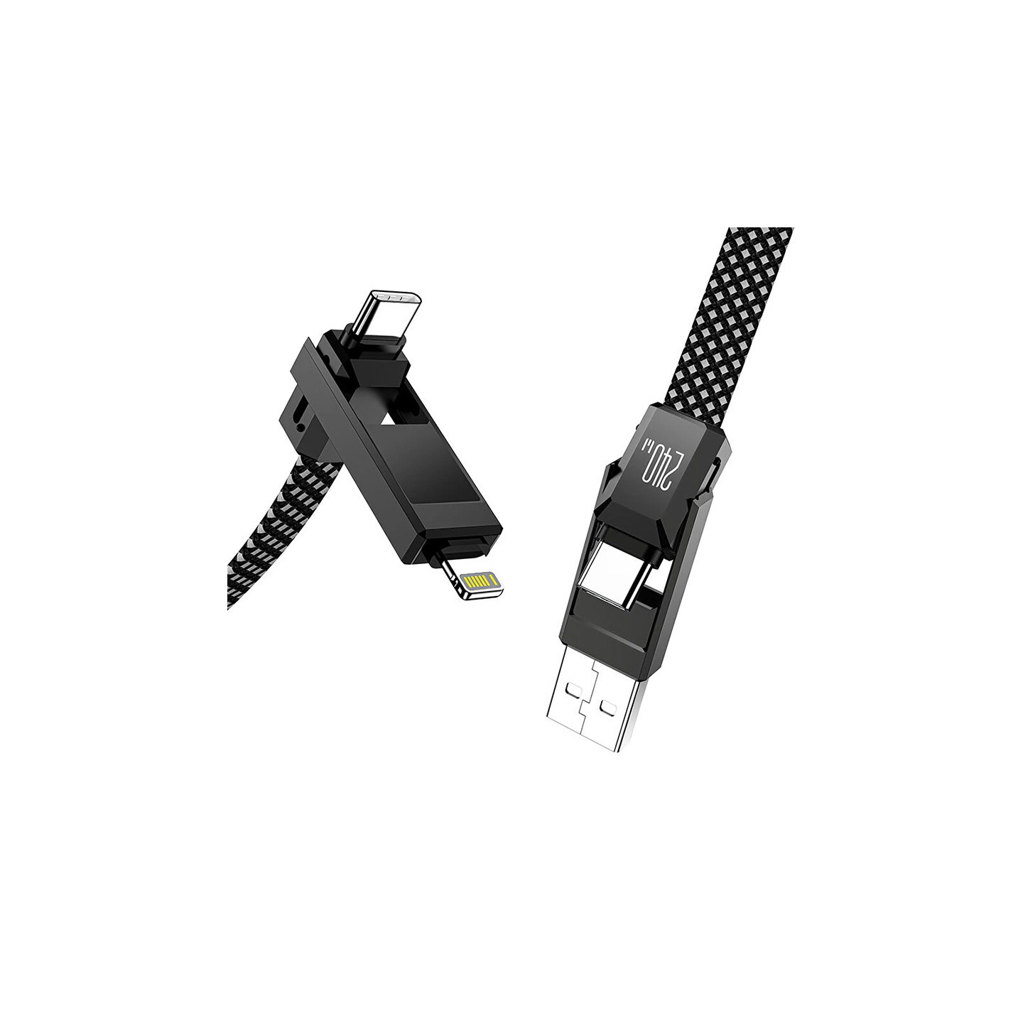 Blitzwolf BW-HDC7 4-in-1 USB+C+Lightning cable 240W 1.2m (black)