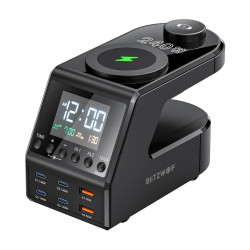 View product Blitzwolf BW-FW10 alarm clock with charger 2xUSB-A, 4xUSB-C, 240W