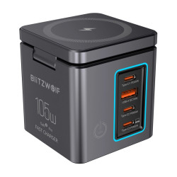 View product Blitzwolf BW-i113 GaN, USB-A, 3xUSB-C, 105W mains charger