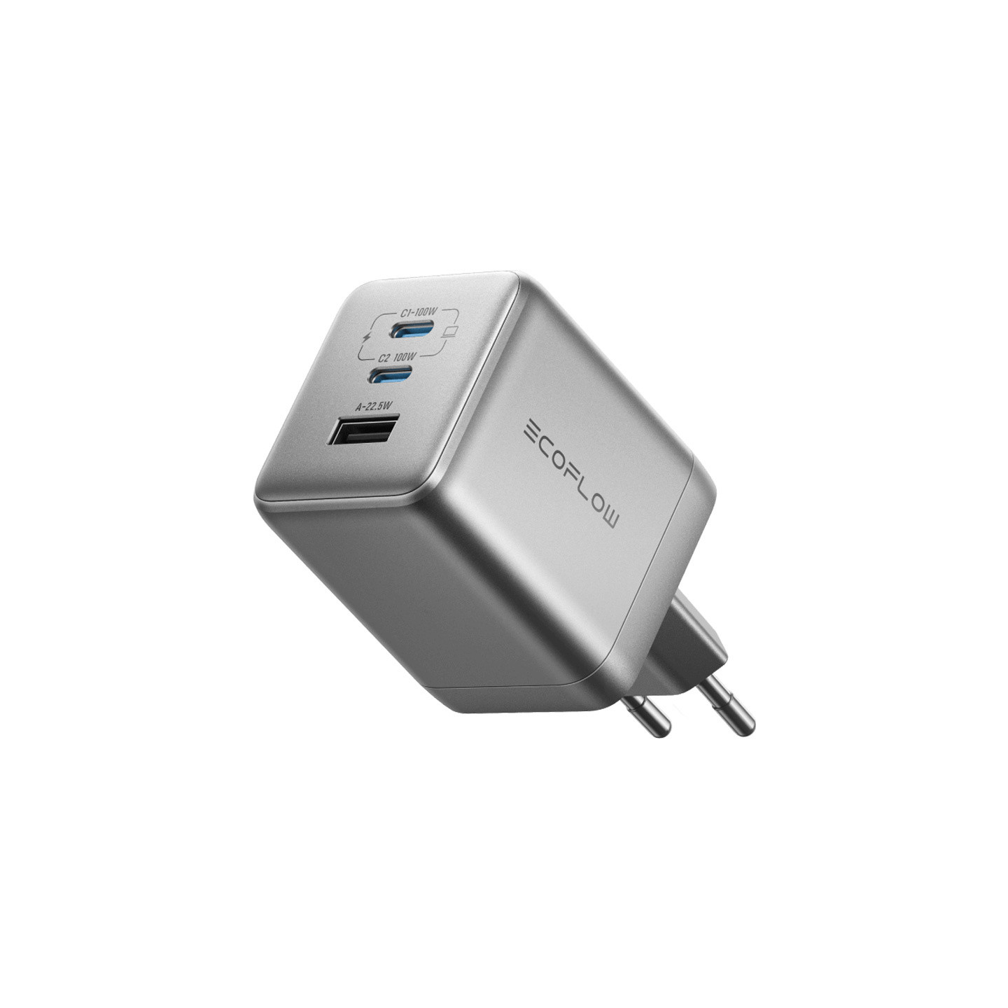 EcoFlow RAPID Pro 100W mains charger, 2xUSB-C, 1xUSB-A, GaN