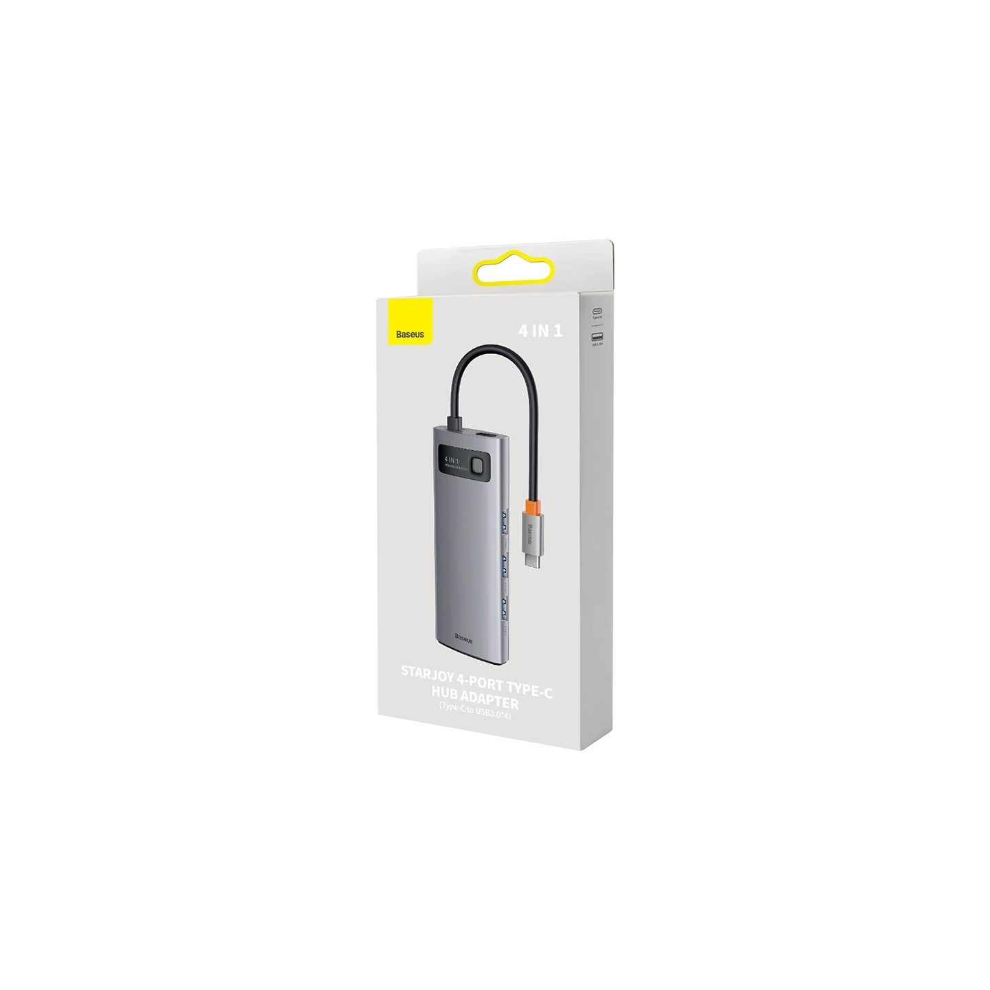Hub 4in1 Baseus Metal Gleam Series, USB-C to 4x USB 3.0