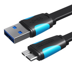 View product Flat USB 3.0 A to Micro-B cable Vention VAS-A12-B025 0.25m Black