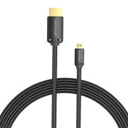 View product HDMI-D Male to HDMI-A Male Cable Vention AGIBF 1m, 4K 60Hz (Black)