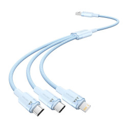 View product USB 2.0 A to 3in1 3A cable Vention CTPLG 1.5M (blue)