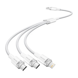 View product USB 2.0 A to 3in1 3A cable Vention CTPWG 1.5M (white)