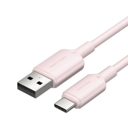 View product USB 2.0 A to USB-C 3A cable Vention CTQPF 1M (pink)