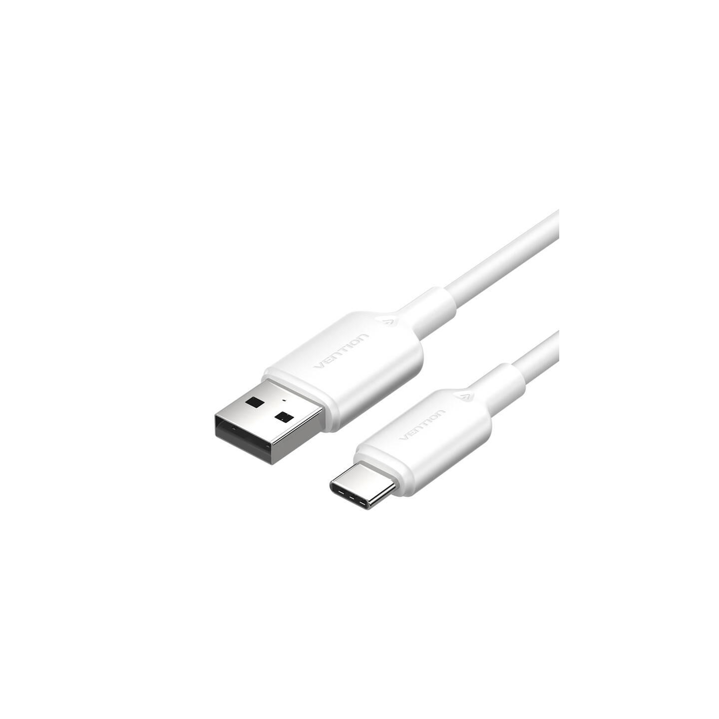 USB 2.0 A to USB-C 3A cable Vention CTQWF 1M (white)