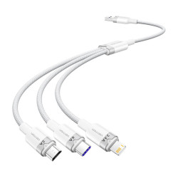 View product USB 2.0 A to 3-in-1 6A cable Vention CTRWG 1.5M (white)