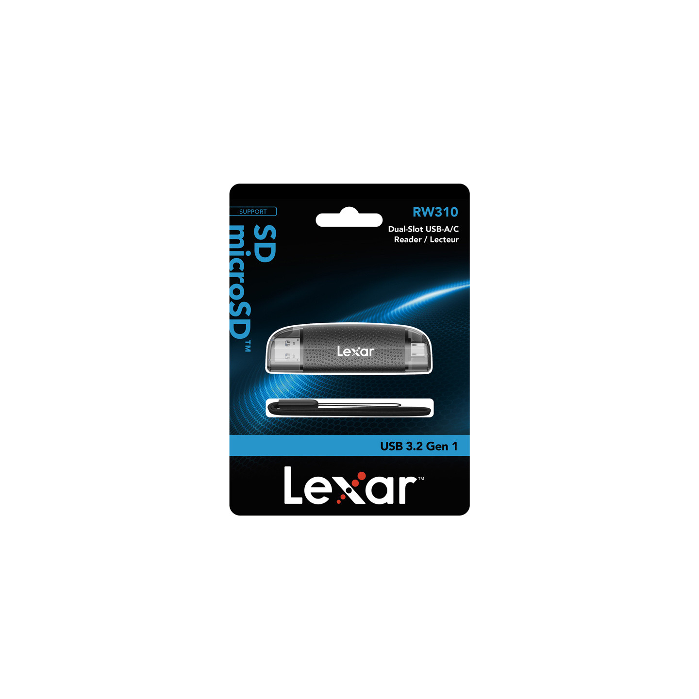 Lexar LRW310X Dual USB-A/C micro SD, SD USB 3.1 memory card reader