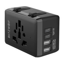 View product Blitzwolf BW-TA1 4-in-1 Travel Adapter 2xUSB + C + PD 20W