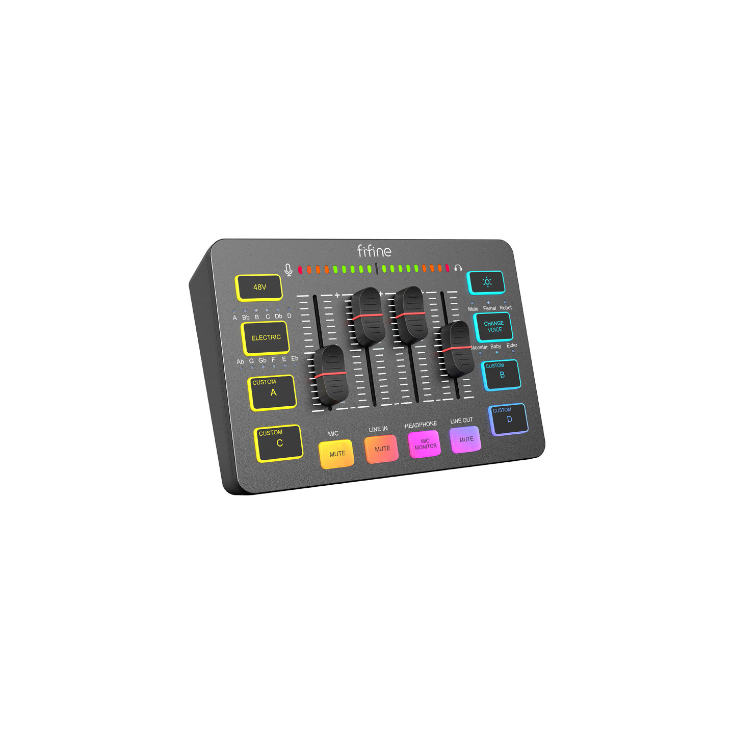 Fifine SC3 audio mixer (black)