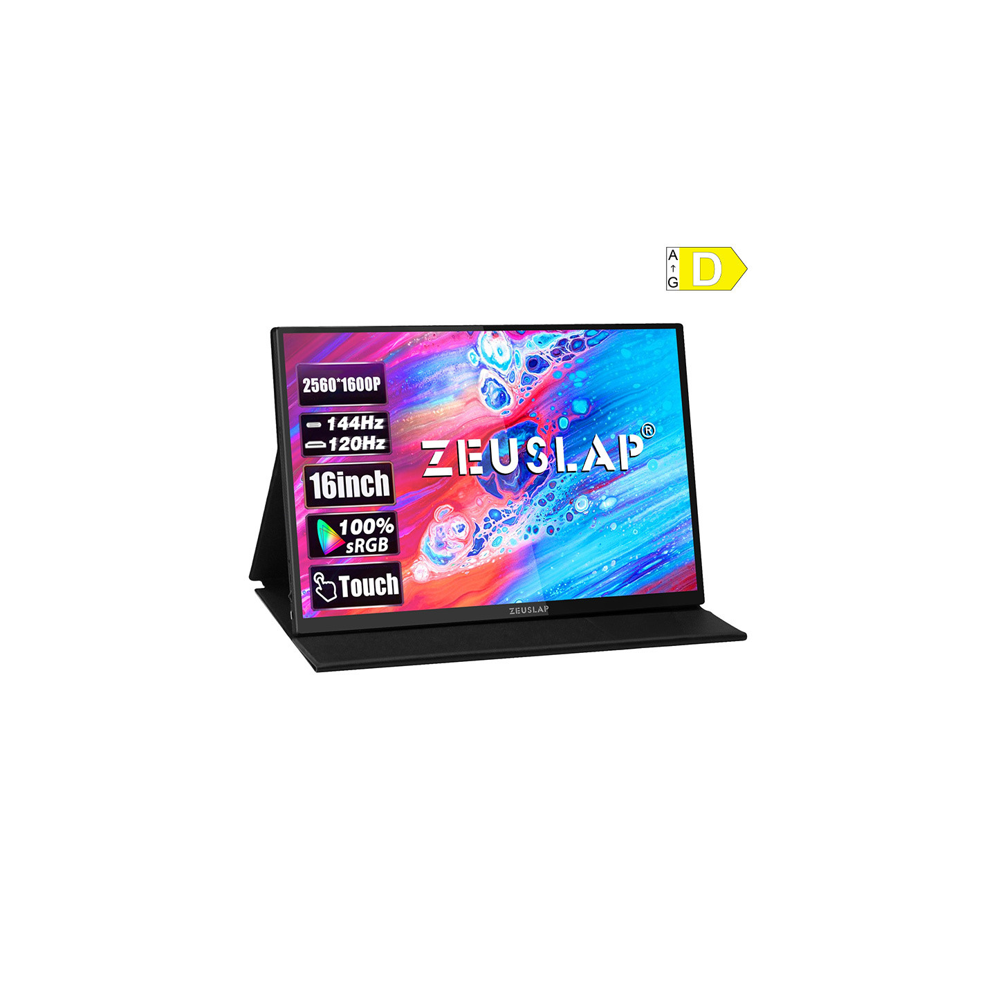 ZEUSLAP P16KT Portable Monitor with a 16-inch 144Hz Touchscreen