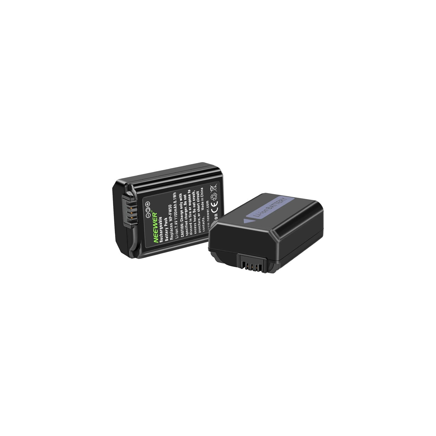Set of 2 Sony replacement batteries and a NEEWER NP-FW50 charger
