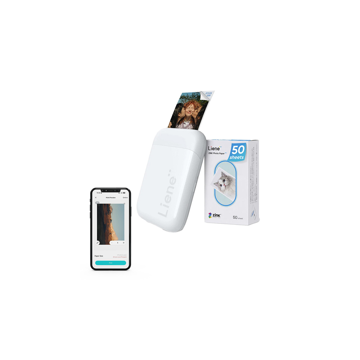 Liene Pearl 2x3" Portable Photo Printer (White)