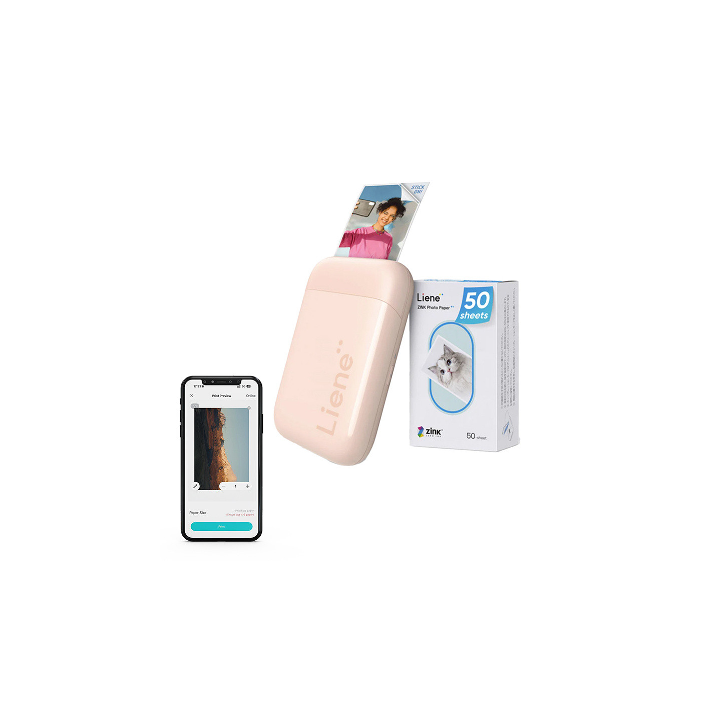 Liene Pearl 2x3" Portable Photo Printer (Pink)