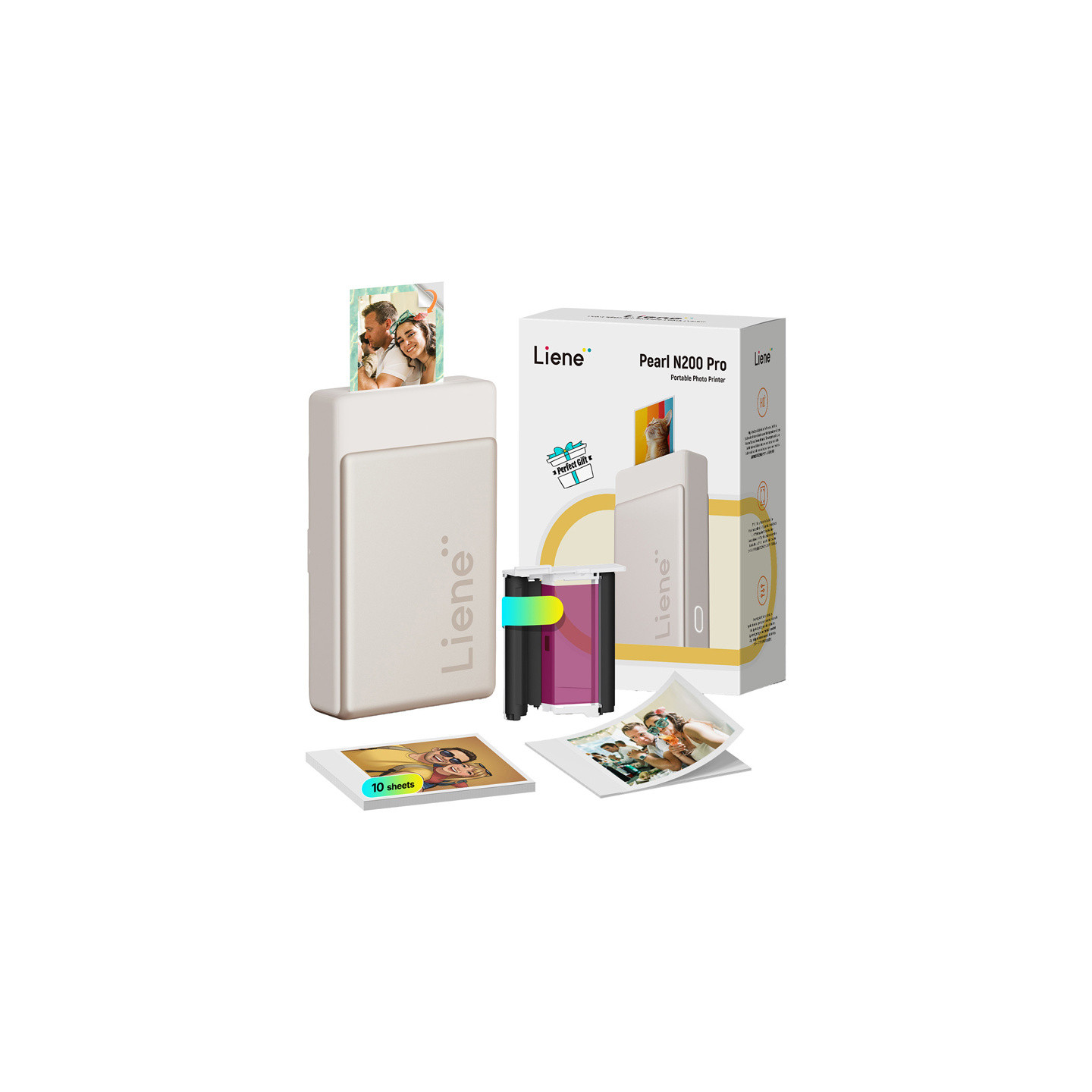 Liene Pearl N200 Pro 2x3" Portable Photo Printer (Gold)