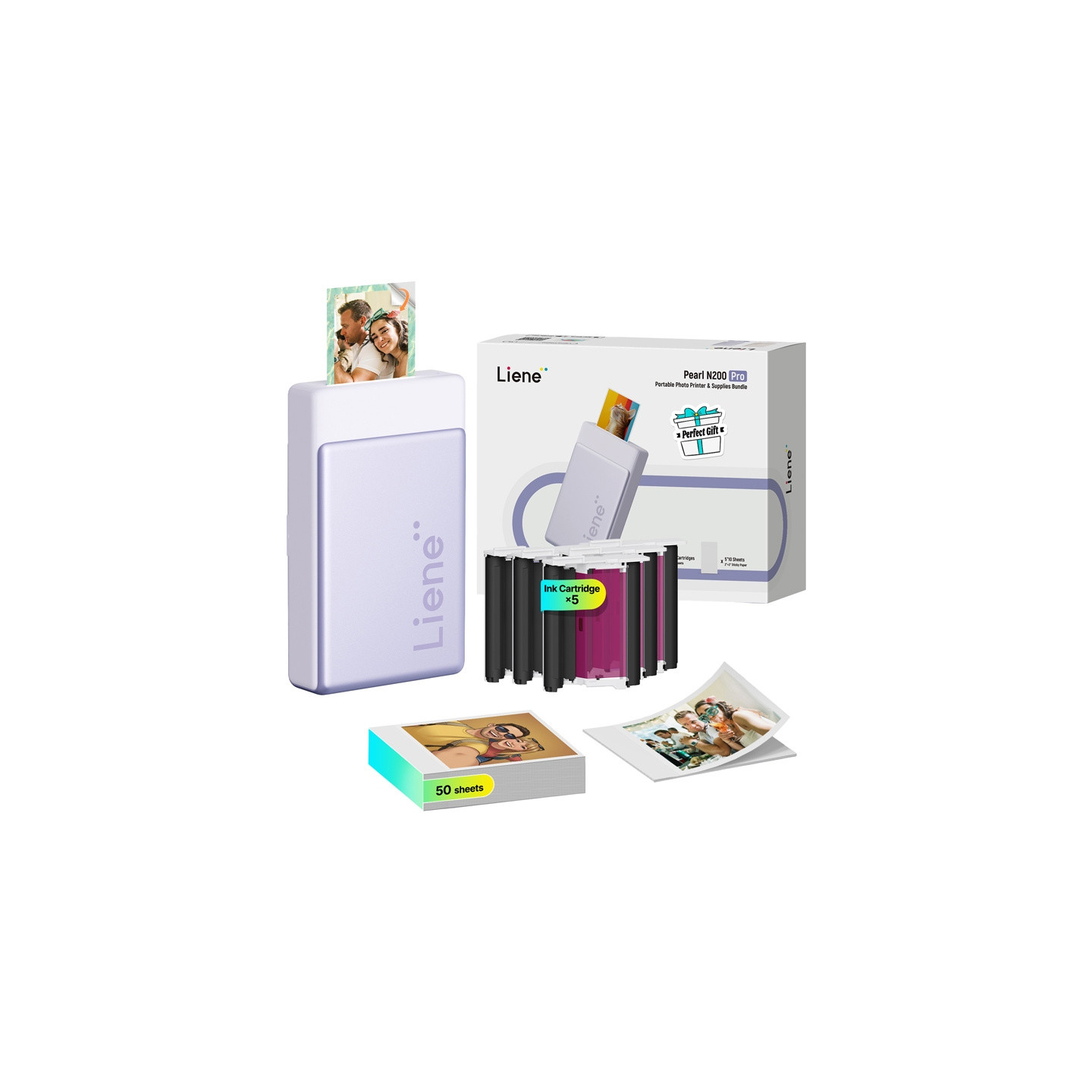 LIENE Pearl N200 Pro 2x3" Portable Photo Printer (Purple)