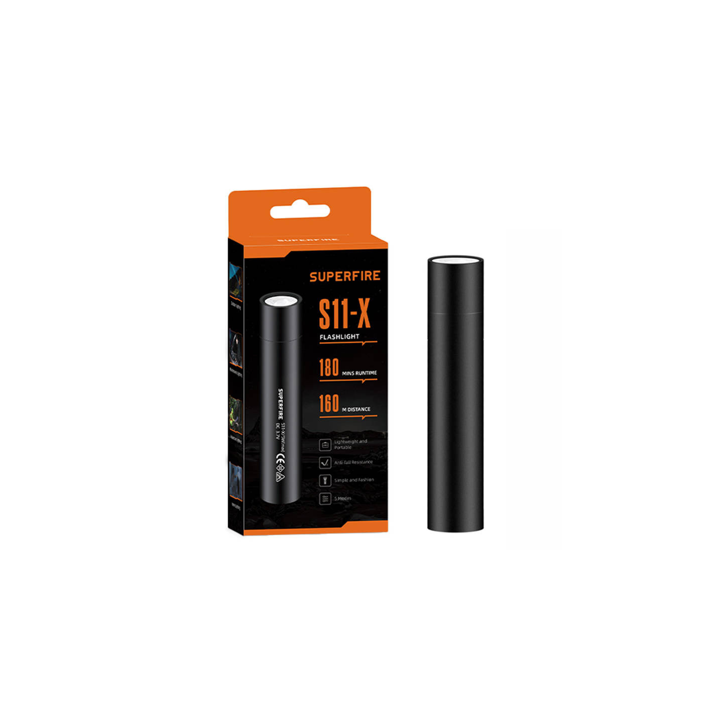 Superfire S11-X flashlight, 700 lm, USB, 5 modes