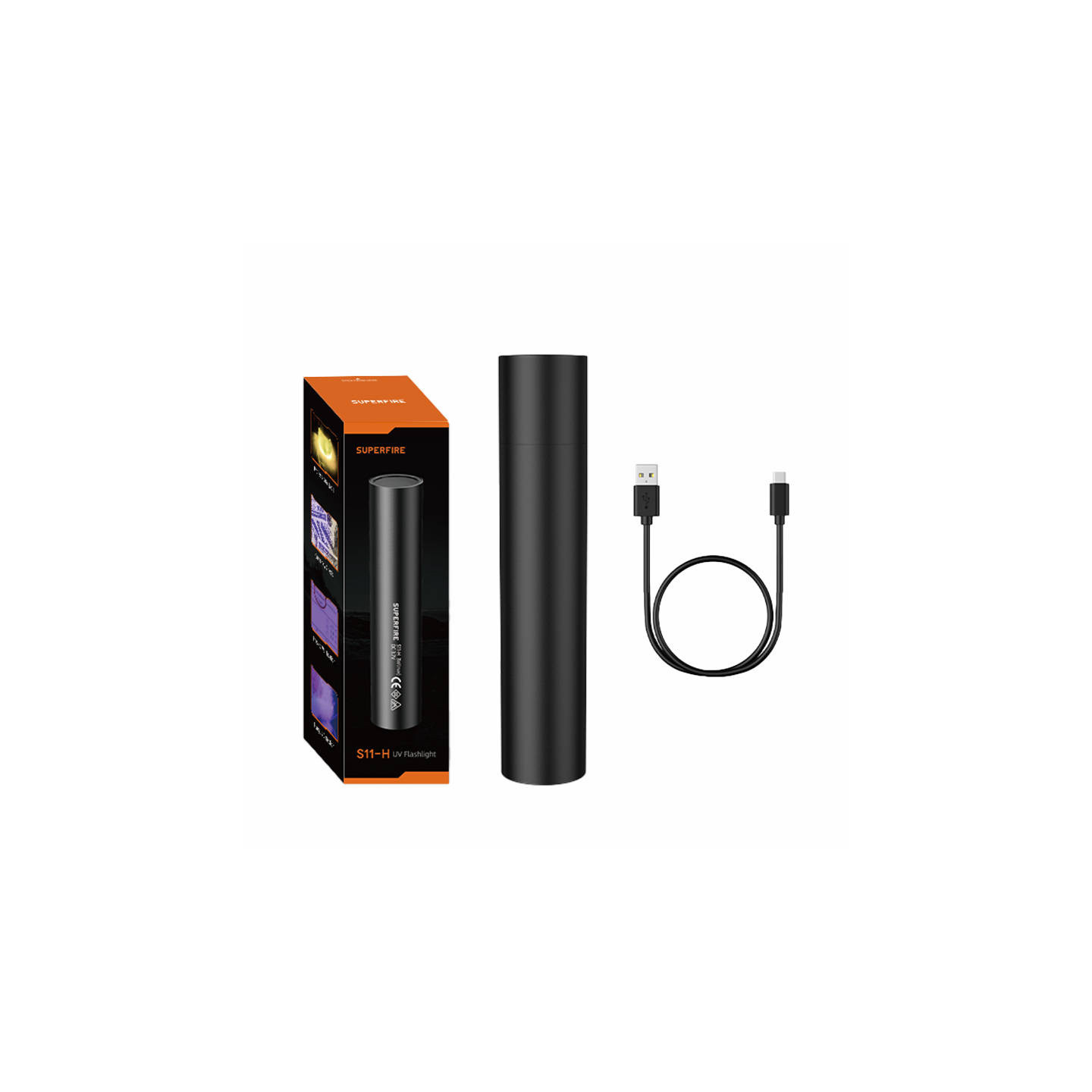 UV Flashlight Supfire S11-H, 365NM, USB