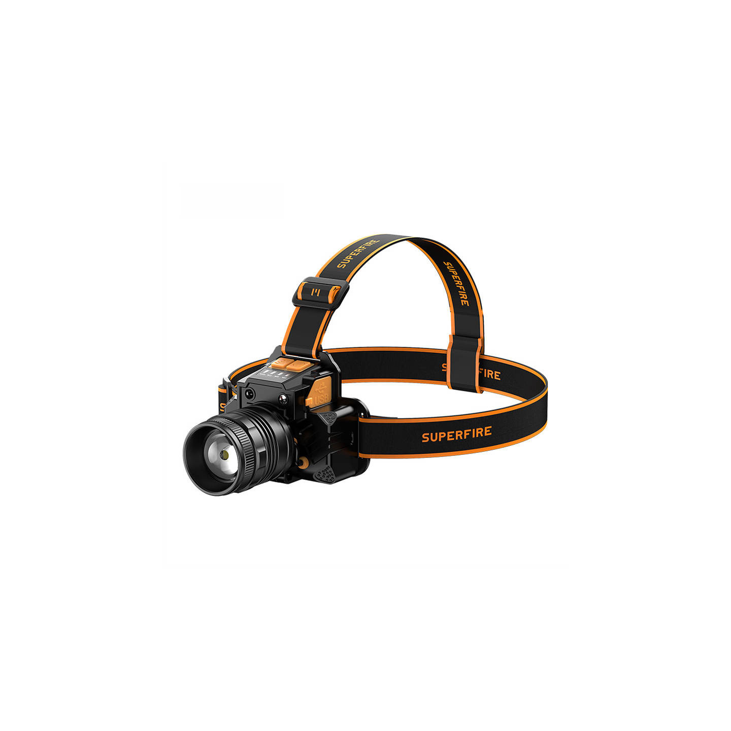 Superfire HL58 headlamp flashlight, 350 lm, USB, 3 modes, 200m