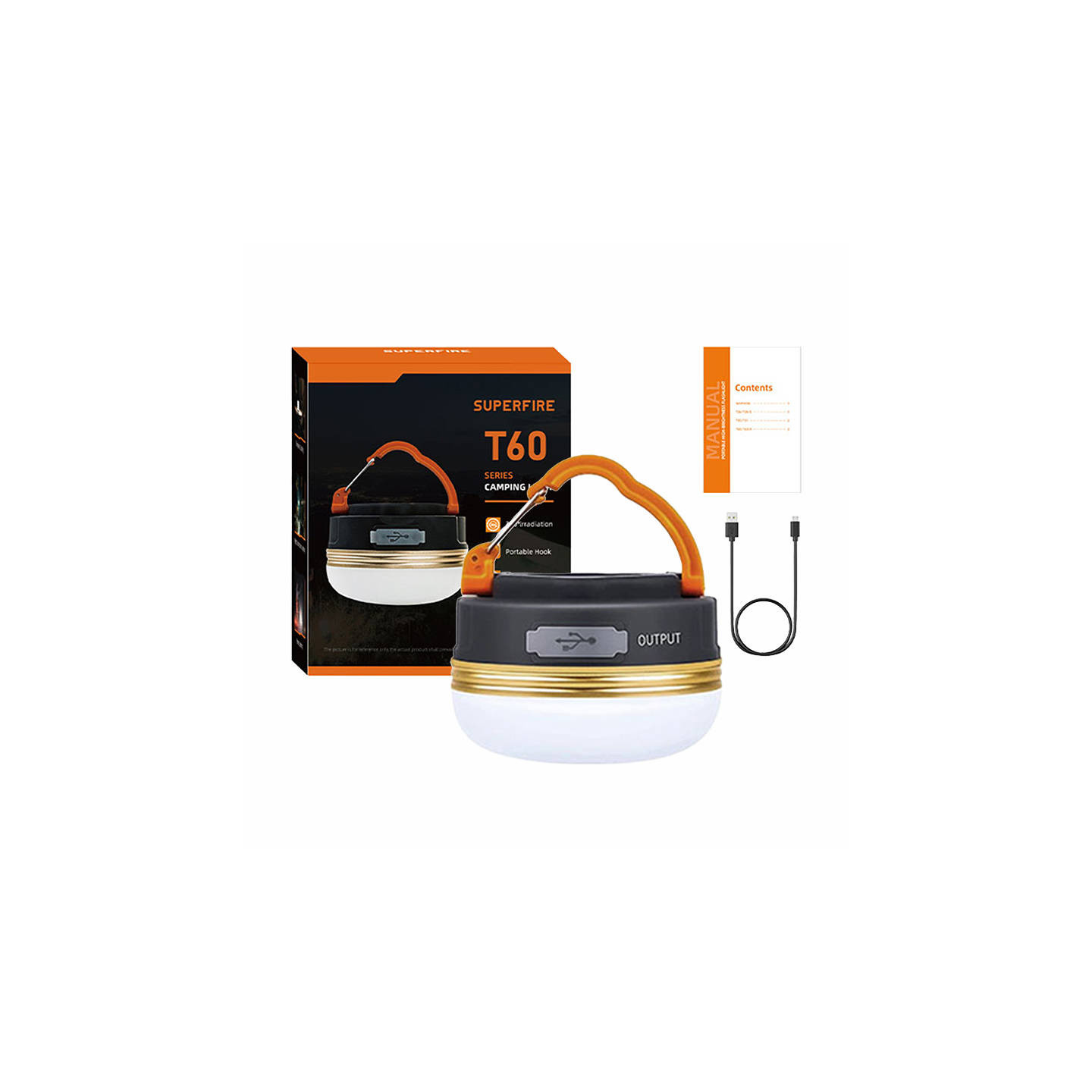 Camping lamp Superfire T60, 2,5W, 1000mAh