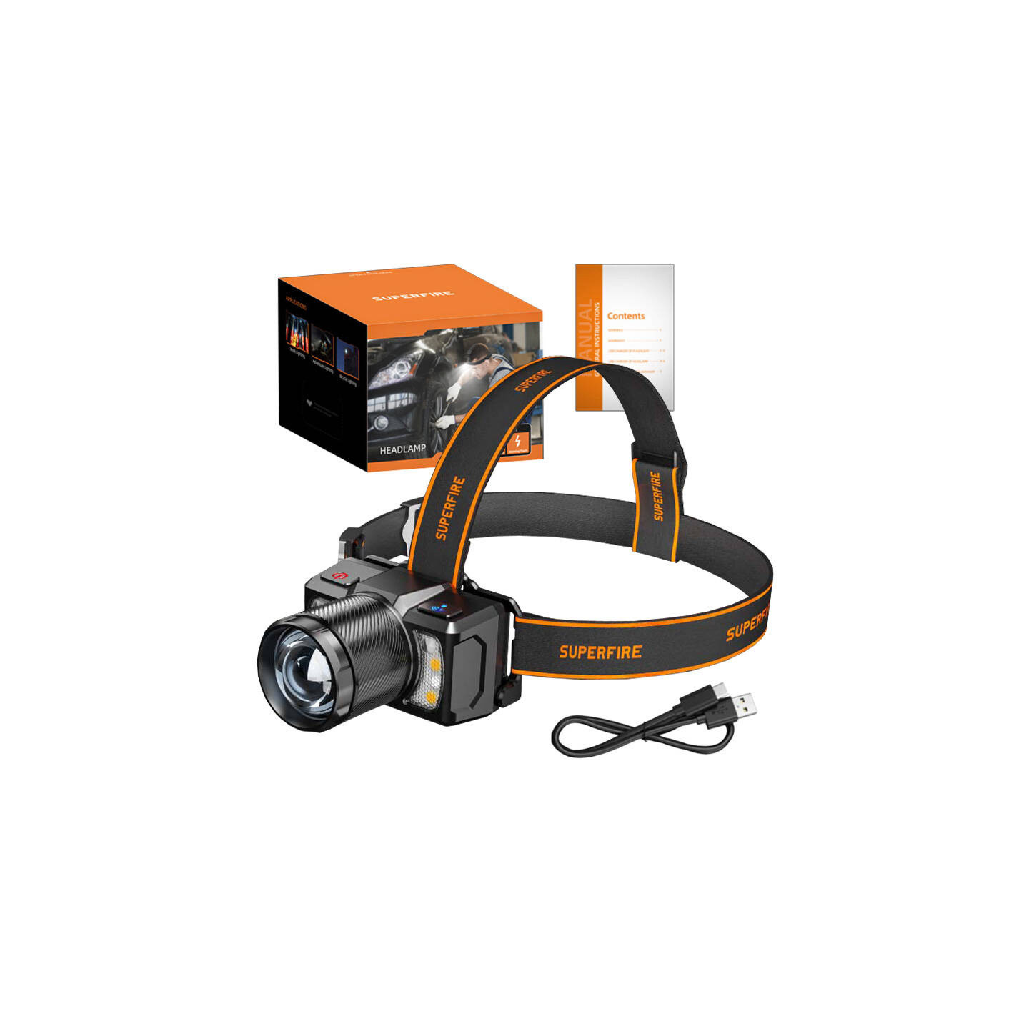 Headlight Superfire HL25, 700lm, USB-C