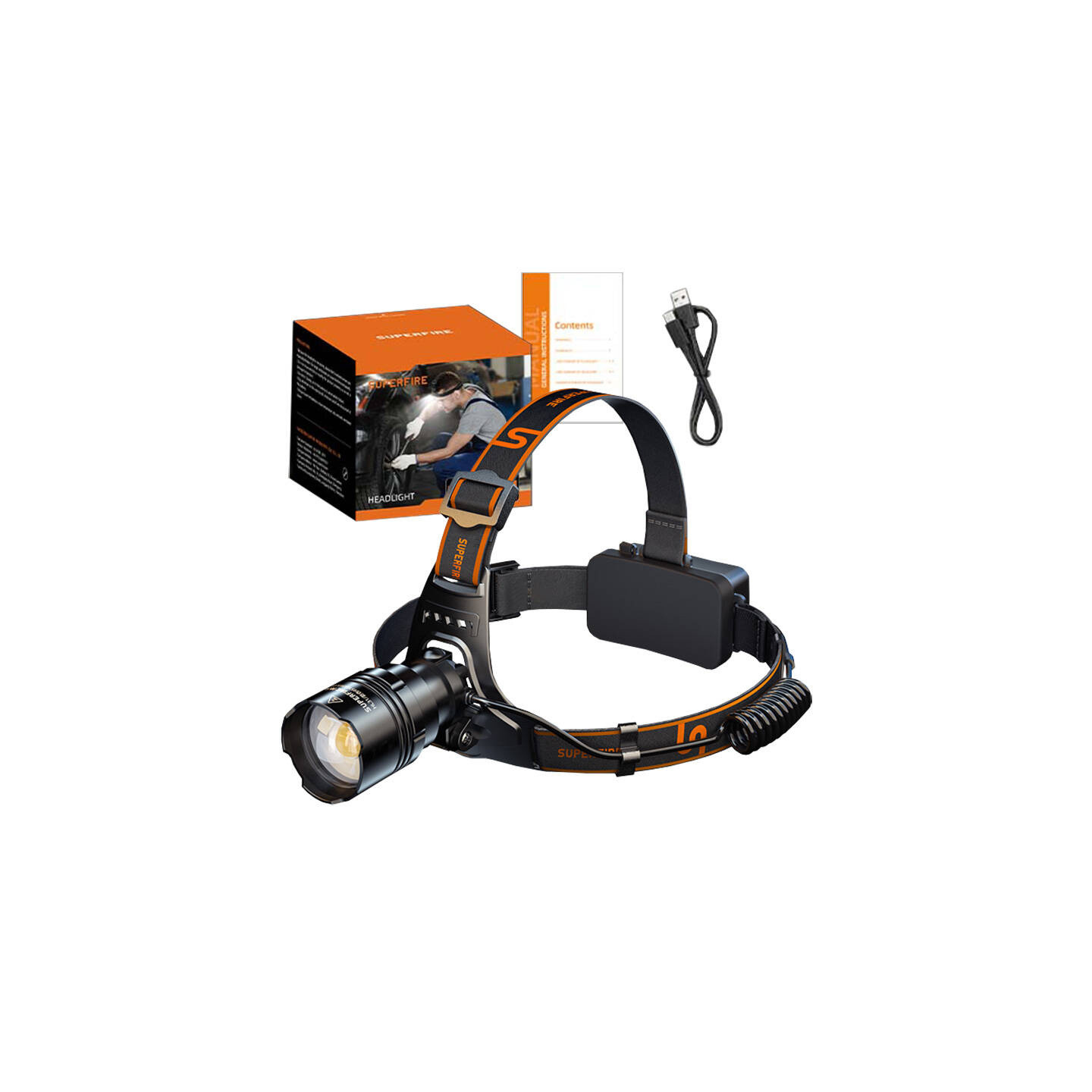 Headlight Superfire HL31, Type-C