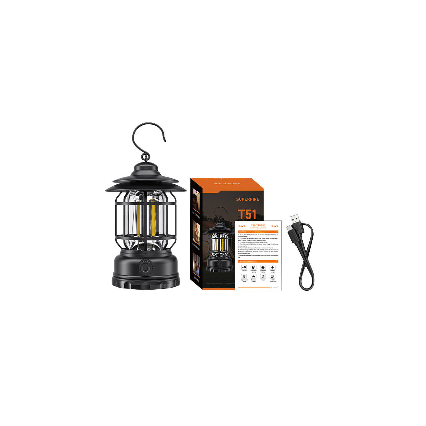 Camping lantern Superfire T51, USB-C