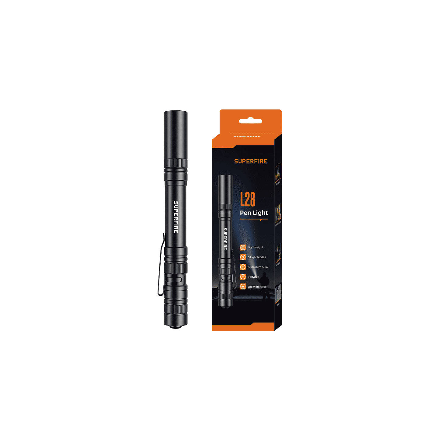 Superfire L28 flashlight, 121 lm, 5W, 52 m, 5 modes