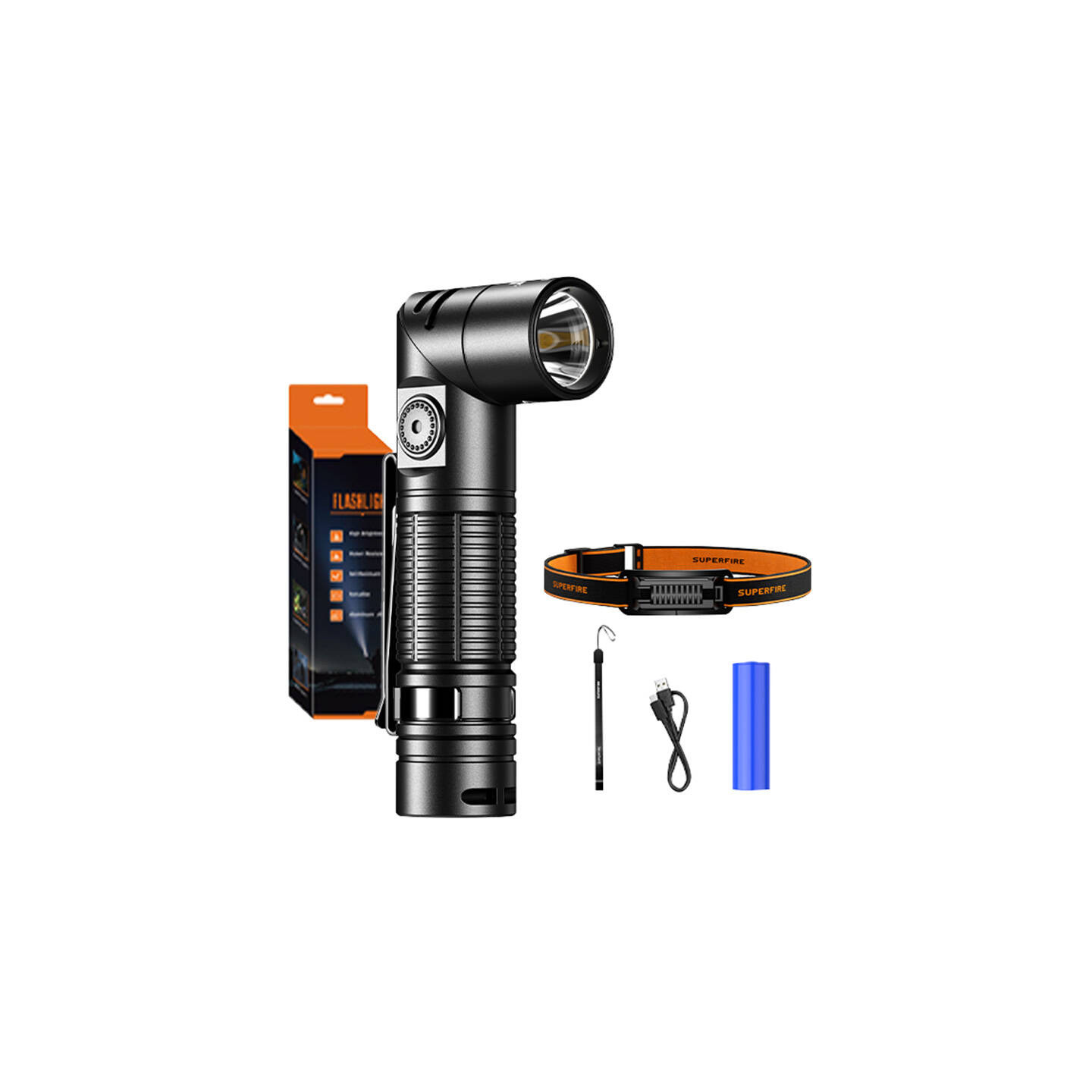 Superfire G19-S flashlight - brightness adjustment