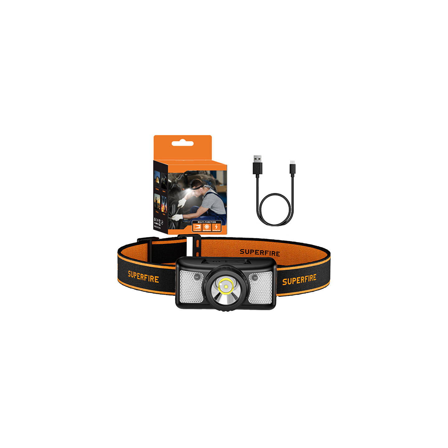 Superfire HL91-X headlamp flashlight, 200 lm, 220 m