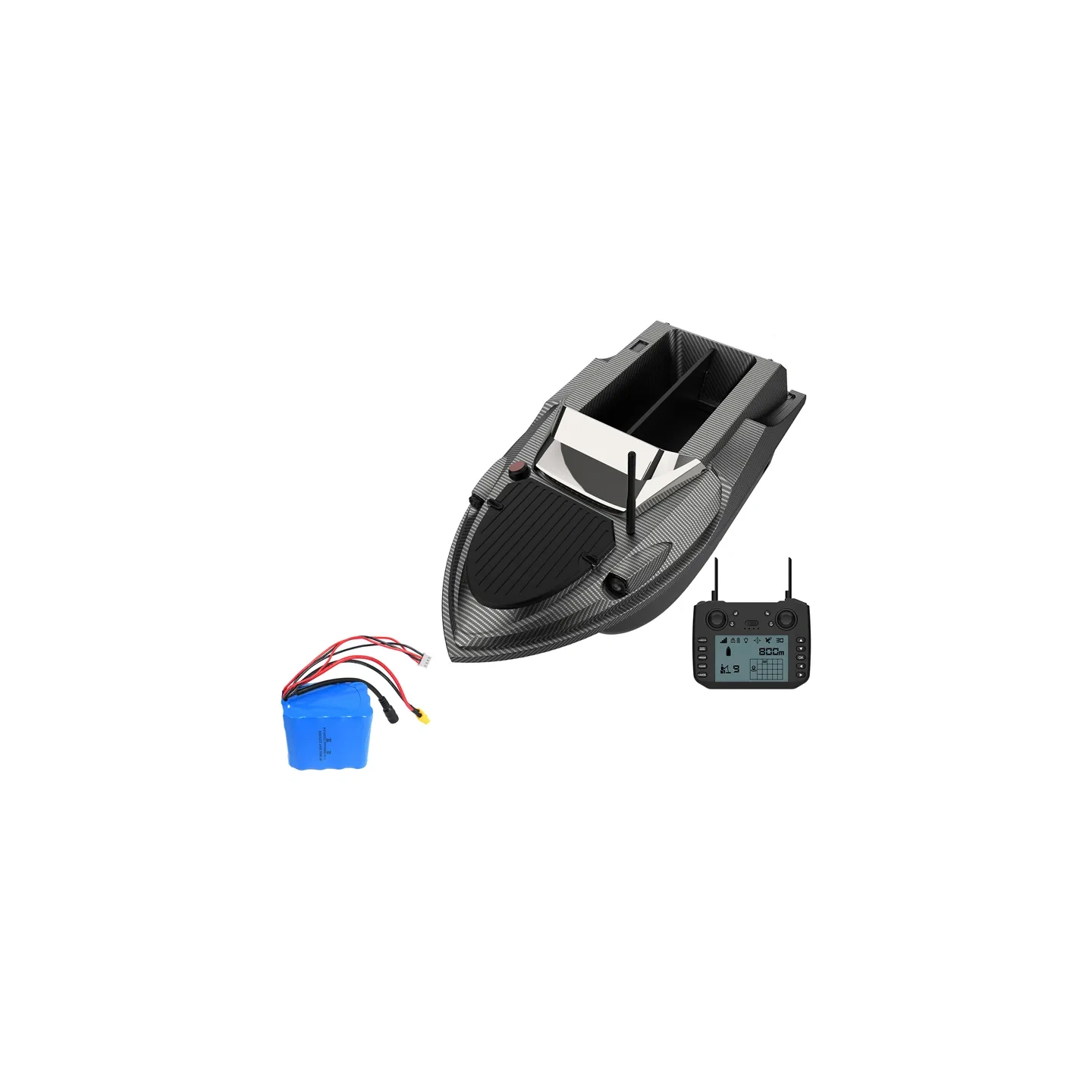 FLYTEC V080 Bait Boat with Finder + Battery