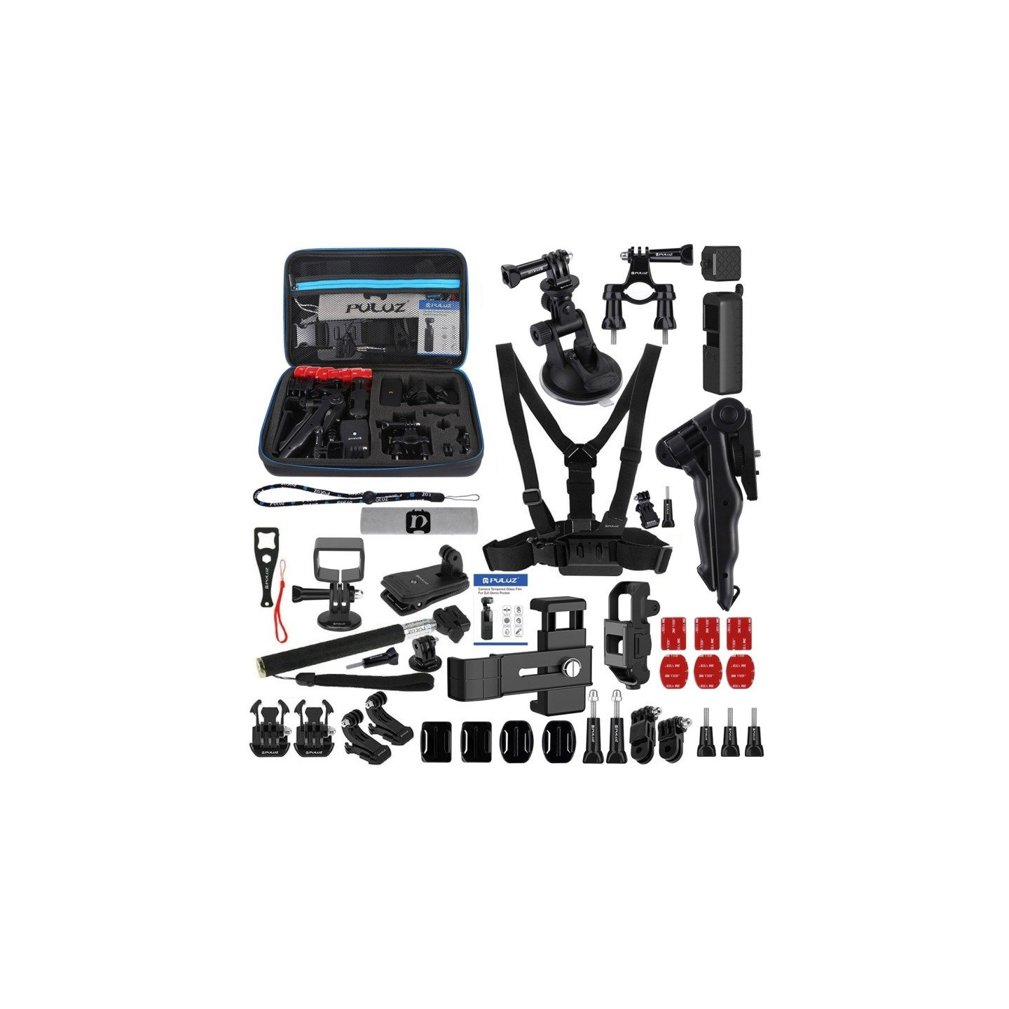 Set of 43 Puluz accessories for sports cameras (including Osmo Action 5 Pro, Ace Pro 2) PKT47