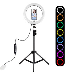 Puluz 1.1m tripod with RGBW LED lighting 26cm vlog / stream / smartphone PKT3044