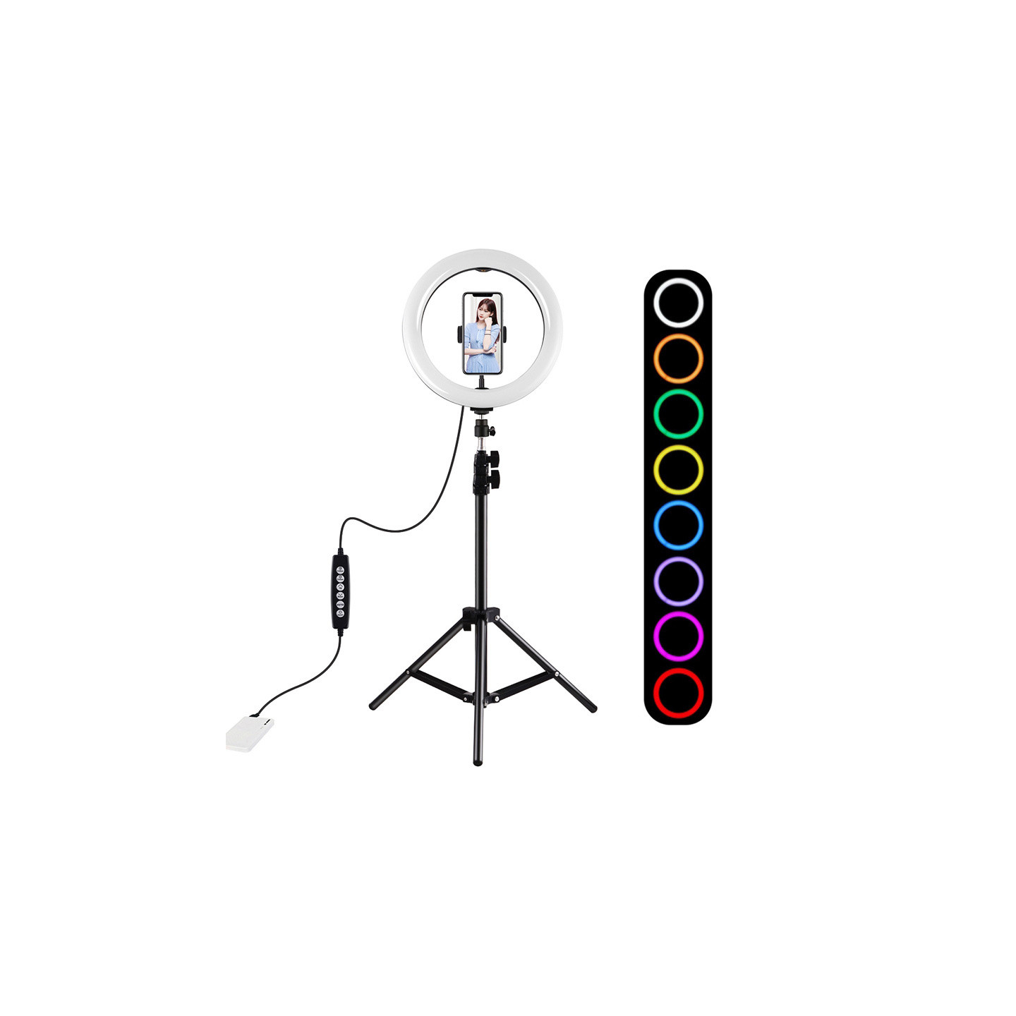 Puluz 1.1m tripod with RGBW LED lighting 26cm vlog / stream / smartphone PKT3044