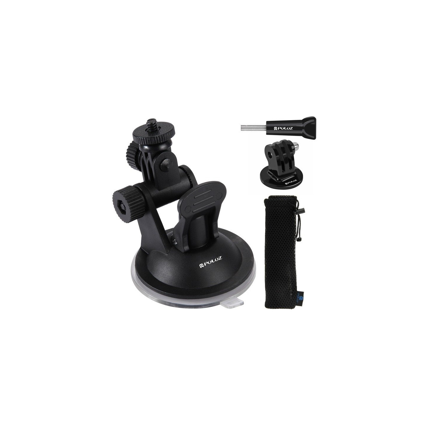 Puluz car windshield mount for sports cameras (including Osmo Action 5 Pro, Insta360 X5)