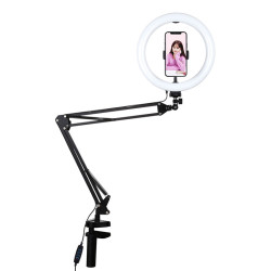 View product Desktop arm stand Puluz with 26cm LED Vlogging Ring PKT3090B