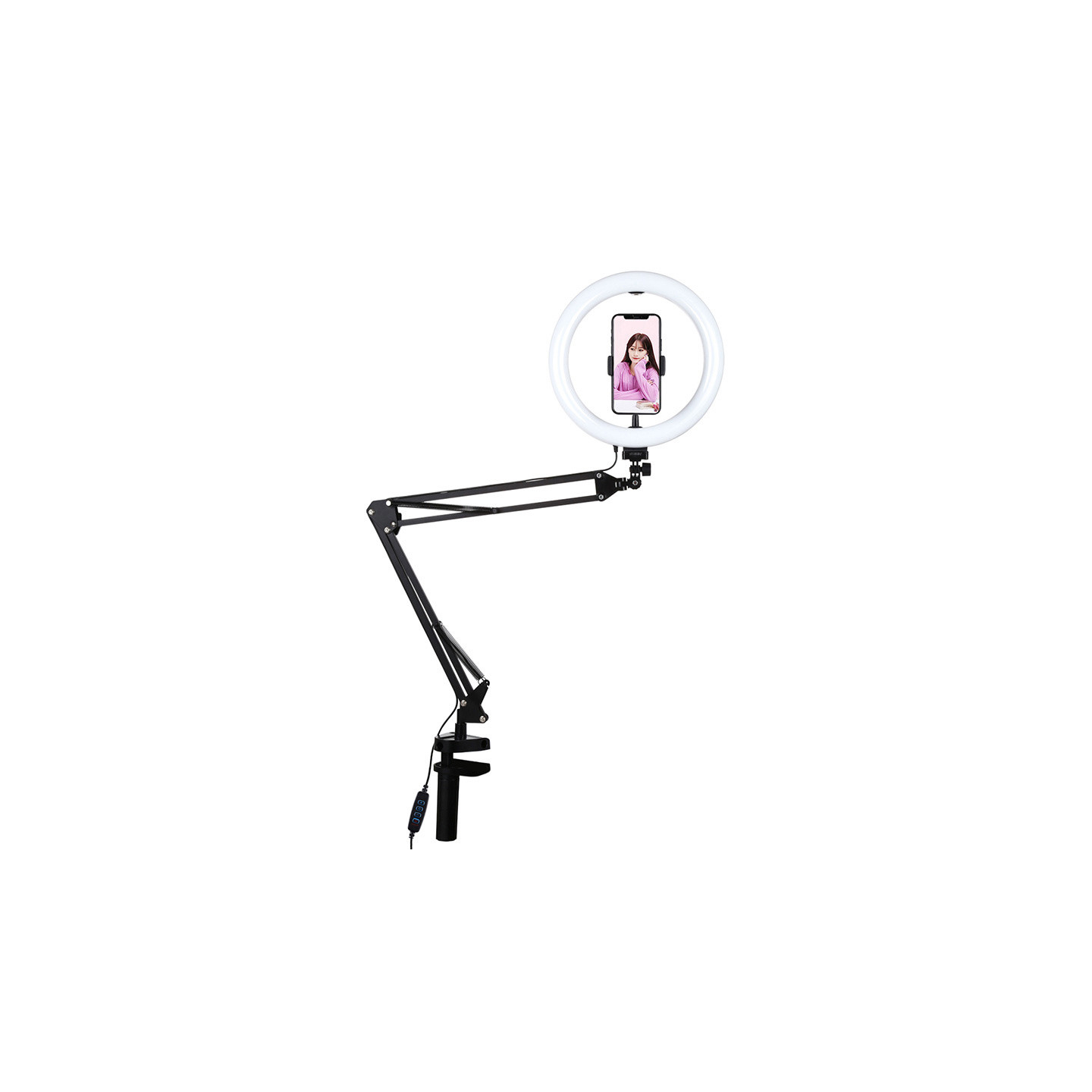 Desktop arm stand Puluz with 26cm LED Vlogging Ring PKT3090B