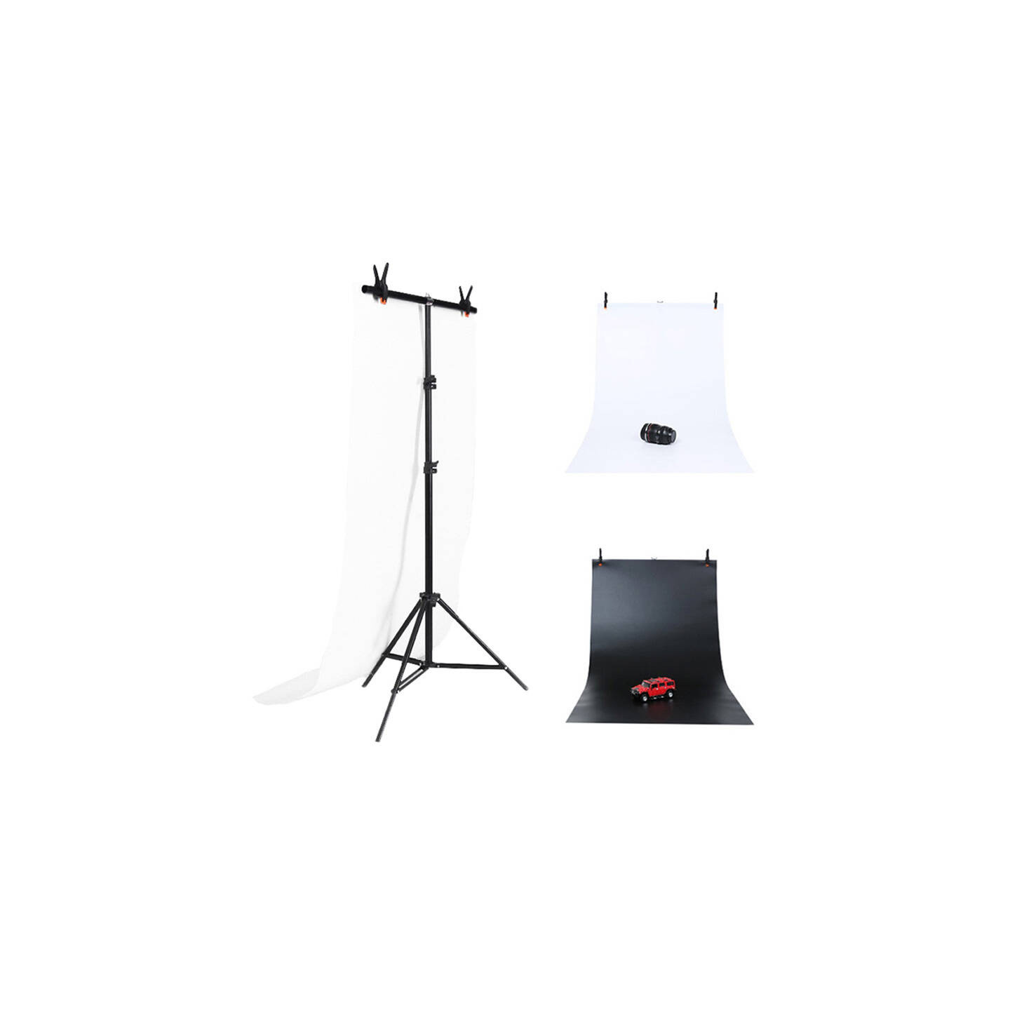 Photo studio background support Puluz 70x200cm + Backdrops 2 pcs DCA0976