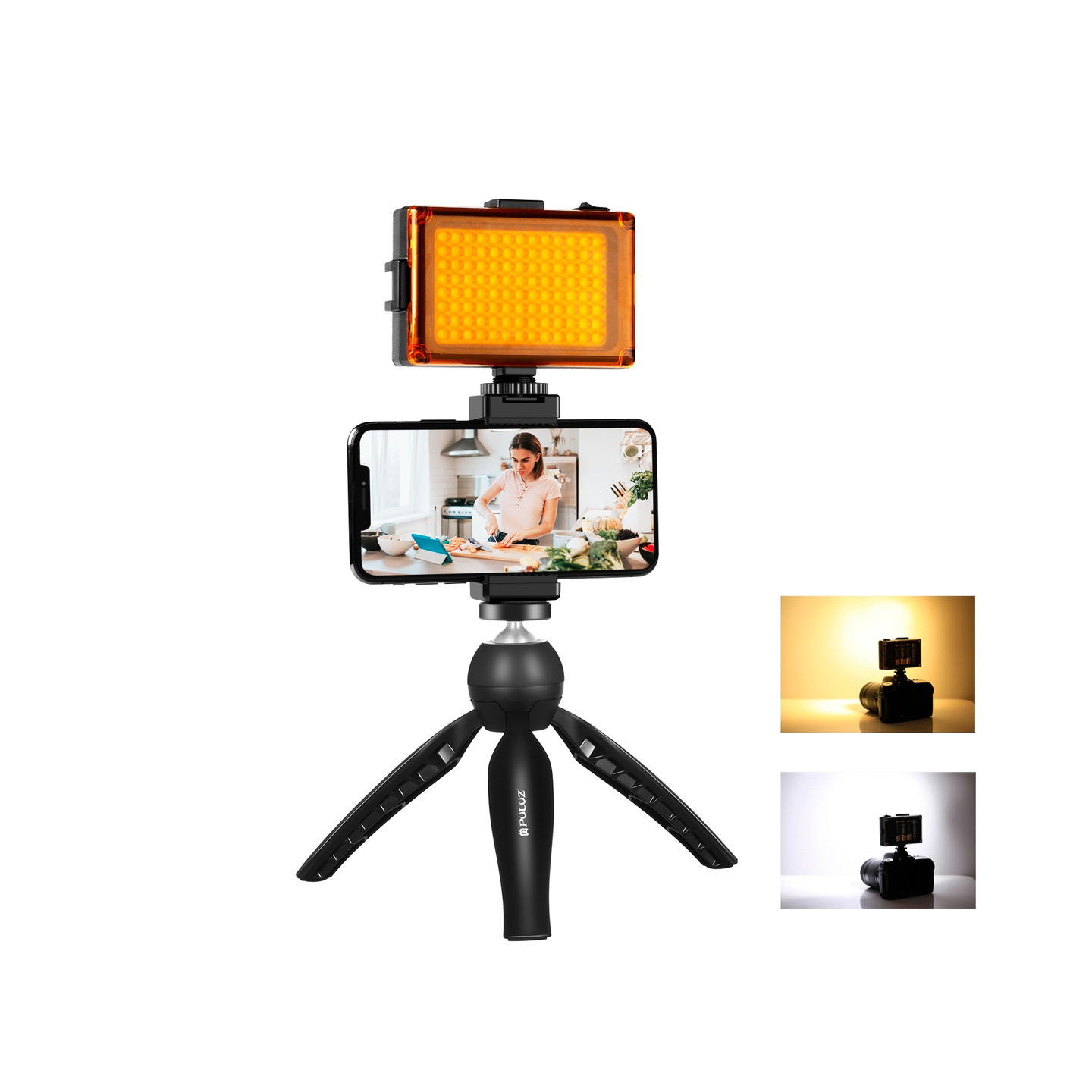 Puluz live recording set tripod + LED lamp + phone clip PKT3131B