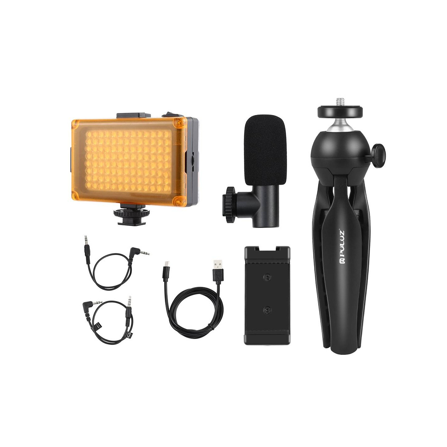 Puluz live recording set tripod + LED light + microphone + phone clip PKT3132B