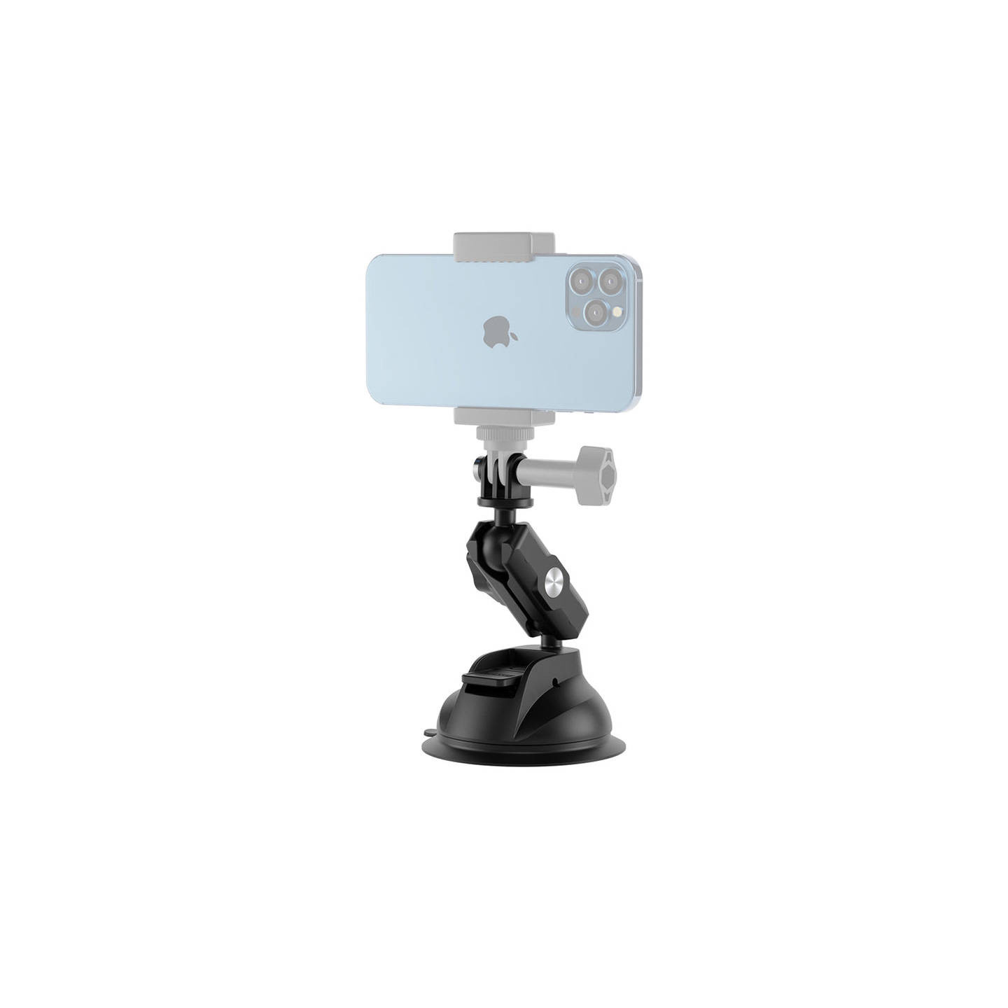TELESIN Universal Suction Cup Holder with phone holder and action camera mounting TE-SUC-012