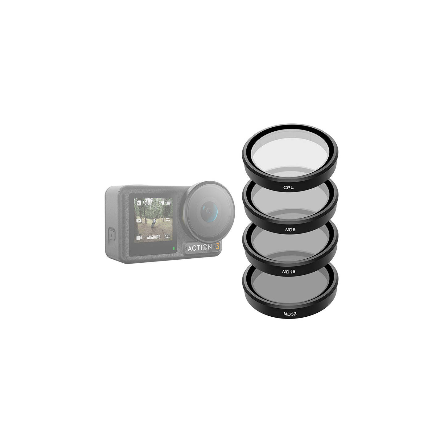 Set of 4 TELESIN CPL/ND8/ND16/ND32 filters for DJI Osmo Action 3 / 4 / 5