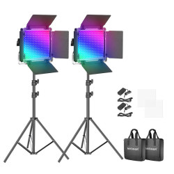 View product Neewer 660 PRO RGB LED studio set, two 50W 3200-5600K lamps + tripods + gates