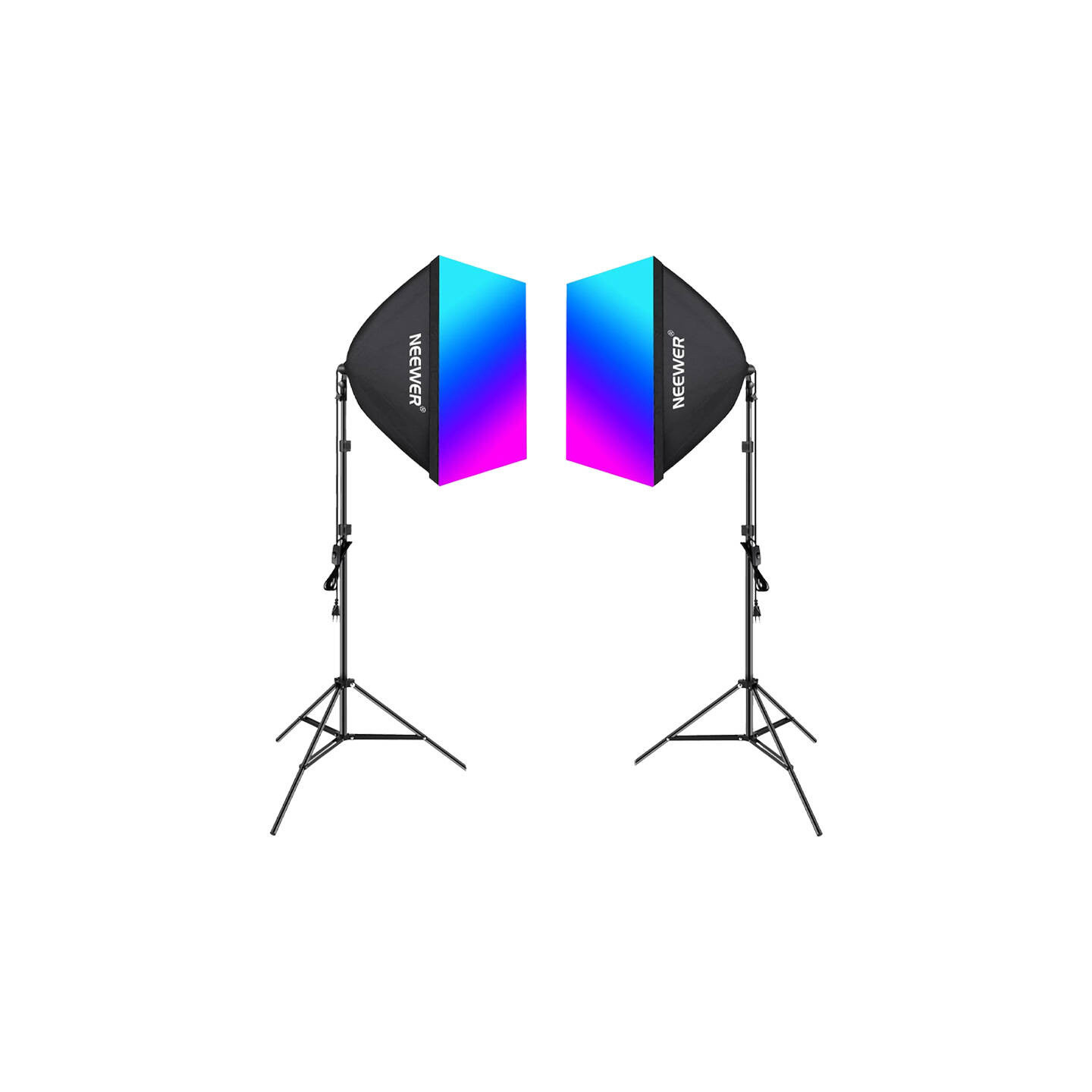 Kit Neewer NK800 two softboxes + bulbs RGB 24W 2700-6500K + tripods + barndoors